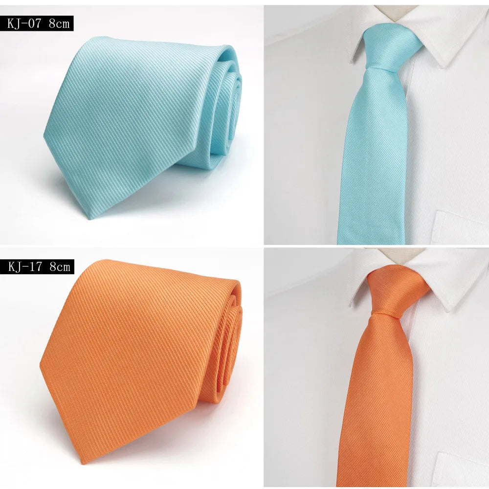 Men necktie solid Formal tie business wedding Classic Men's ties 8cm corbatas dress Fashion shirt Accessories