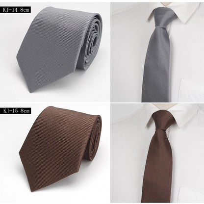 Men necktie solid Formal tie business wedding Classic Men's ties 8cm corbatas dress Fashion shirt Accessories