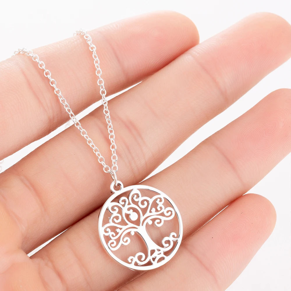 Stainless Steel Necklaces Women Flower Of Life Mandala Pendant Necklaces Sacred Geometry Spiritual Necklace Jewelry Gifts