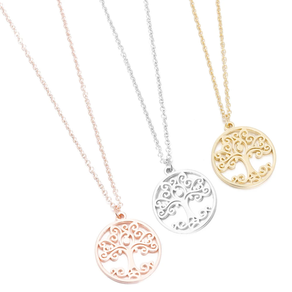 Stainless Steel Necklaces Women Flower Of Life Mandala Pendant Necklaces Sacred Geometry Spiritual Necklace Jewelry Gifts