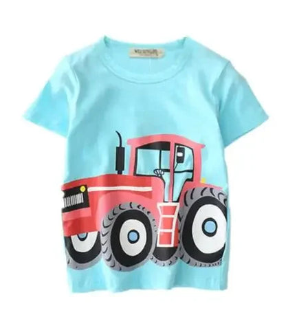 New Baby Boys T Shirt Cotton Car Printed Top Tees For Boy Kids Brand Shirt Tops Children Outwear Baby 2024 Summer Clothing