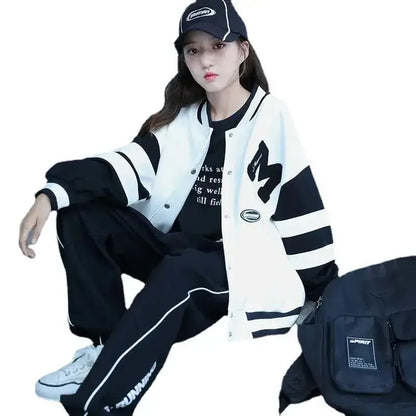 2024 Spring Children Tracksuit Teen Girls Baseball Uniform Suits Sports Jackets +Pants 2Pcs Outfits Korean Style JK Loungewear