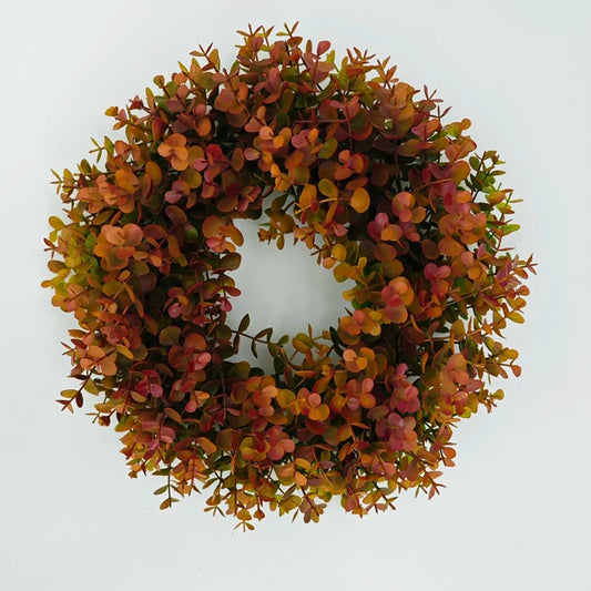 Artificial Eucalyptus Wreath For ront Door Thanksgiving Door Decoration Autumn Hanging Garland Ornament Plastic Wreath