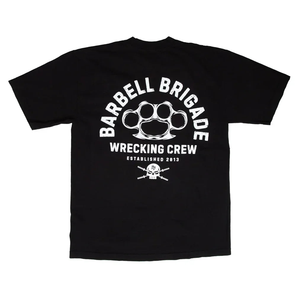 Barbell CREW Black Tee Brand Gym Clothing Fitness T Shirt Men Running T-shirt Thick 100% Cotton Bodybuilding Muscle Tops