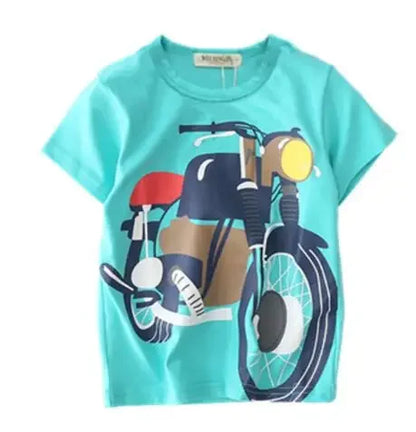 New Baby Boys T Shirt Cotton Car Printed Top Tees For Boy Kids Brand Shirt Tops Children Outwear Baby 2024 Summer Clothing