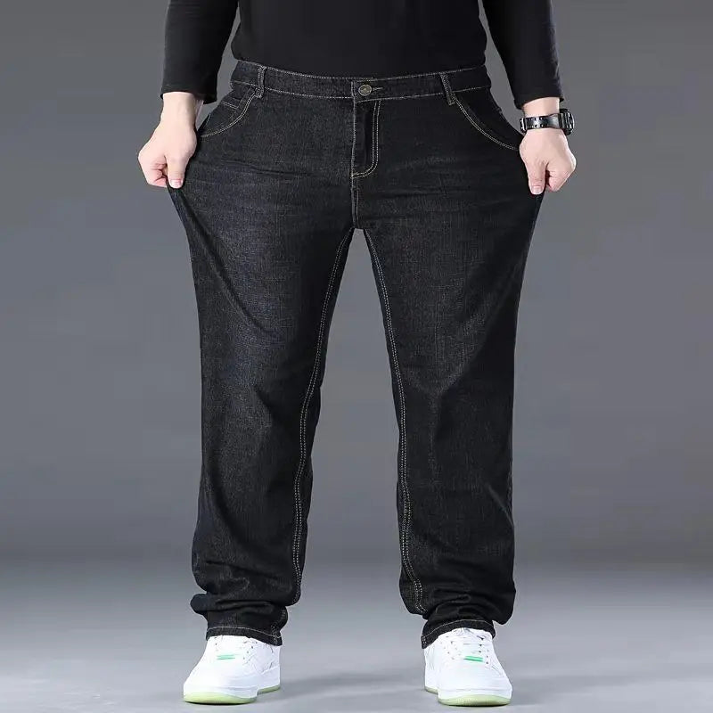 10XL Men's Classic Jeans Man Pants Oversize Plus Size FASHION JEAN Wide Leg Trousers Baggy Clothes Clothing Cargo Male Mens Slim