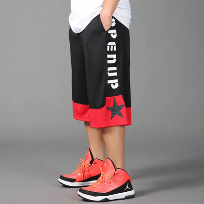 Baggy Shorts Men Patchwork Striped Letter Print Sportswear Oversize Streetwear Men's Sports Training Beach Pants Summer