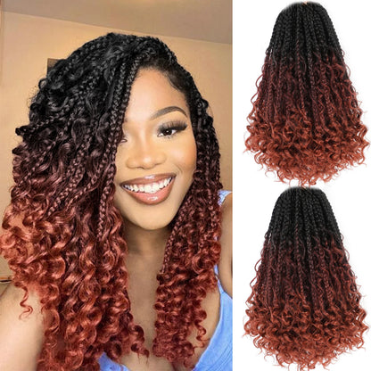 Forevery Goddess Box Braids Crochet Hair Bohomian Box Braids Crochet Hair for Black Women, Pre-Looped Crochet Braids