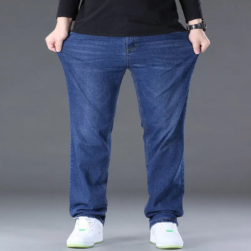 10XL Men's Classic Jeans Man Pants Oversize Plus Size FASHION JEAN Wide Leg Trousers Baggy Clothes Clothing Cargo Male Mens Slim