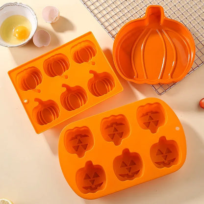 Halloween Pumpkin Shape Molds Silicone Cookies Chocolate Cake Pudding Candy Fondant Cake Decorating Thanksgiving Gifts Bakeware