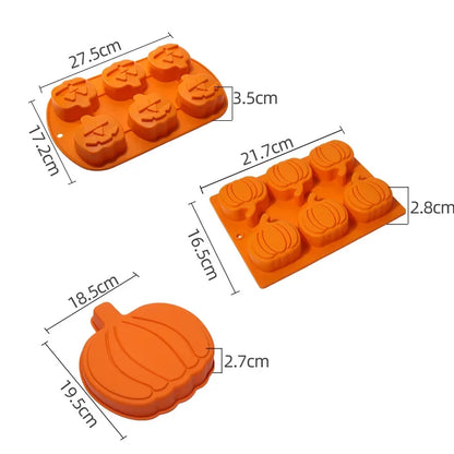 Halloween Pumpkin Shape Molds Silicone Cookies Chocolate Cake Pudding Candy Fondant Cake Decorating Thanksgiving Gifts Bakeware