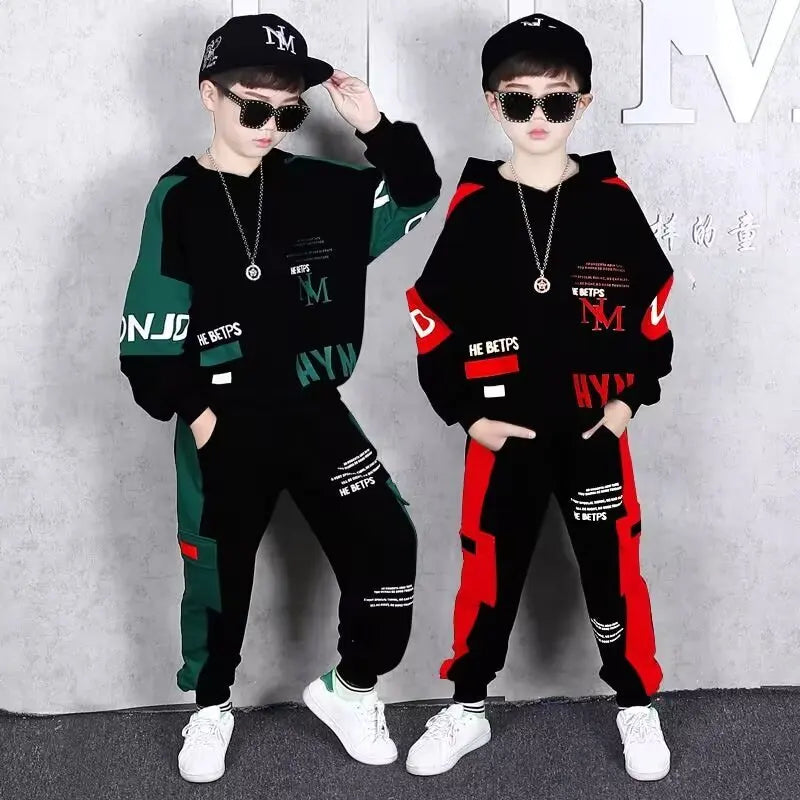 Teen Boys Clothes Set Children Children jacket+ Pants 2Pcs/sets teen Active Clothing Kids outfit  Kids Tracksuits 3-15 years