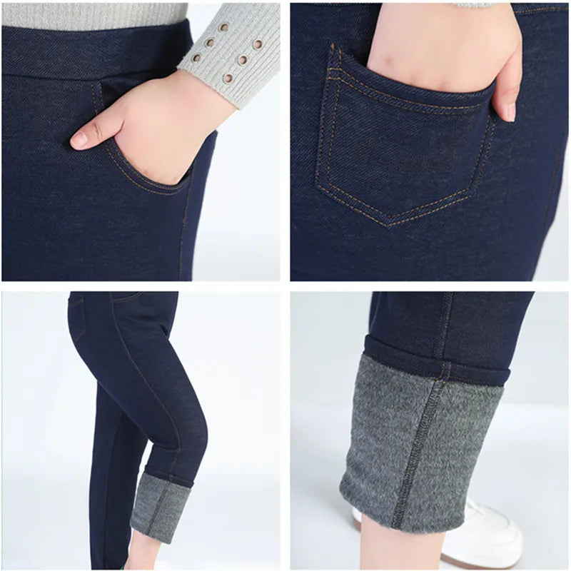 Plus Size Pants For Women 4XL 5XL 6XL 7XL 9XL 140KG Lady Thicken Fleece Autumn Stretched Girls Warm Winter Big Slim Fit Trousers