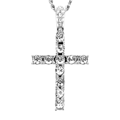 Bling Ankh Cross Necklace For Men Women Hip Hop Alloy Punk Cross Jewelry Full Rhinestone