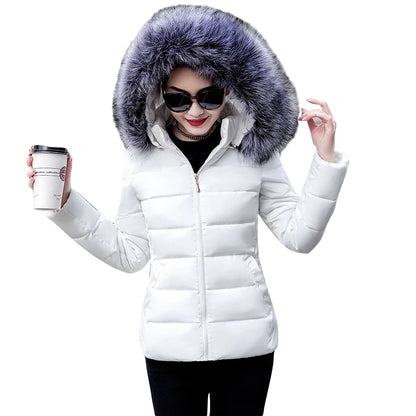 Autumn Coat Female Jacket New 2024 Hooded Parka Warm Big Fur Winter Jacket Women Wadded Ladies Plus size 5XL Women's down jacket