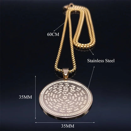 Jewish Bible Stainless Steel Hexagram Chain Necklace Women/Men 72 Names Of The God Moses Necklaces Mezuzah Jewelry collier