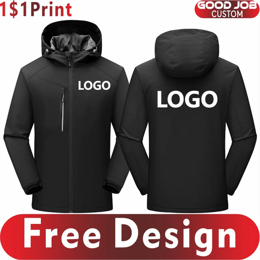 Winter Men's and Women's Warm Jacket Custom Logo Thick Plush Coat Embroidery Print Company Brand Design Outdoor Windproof Jacket