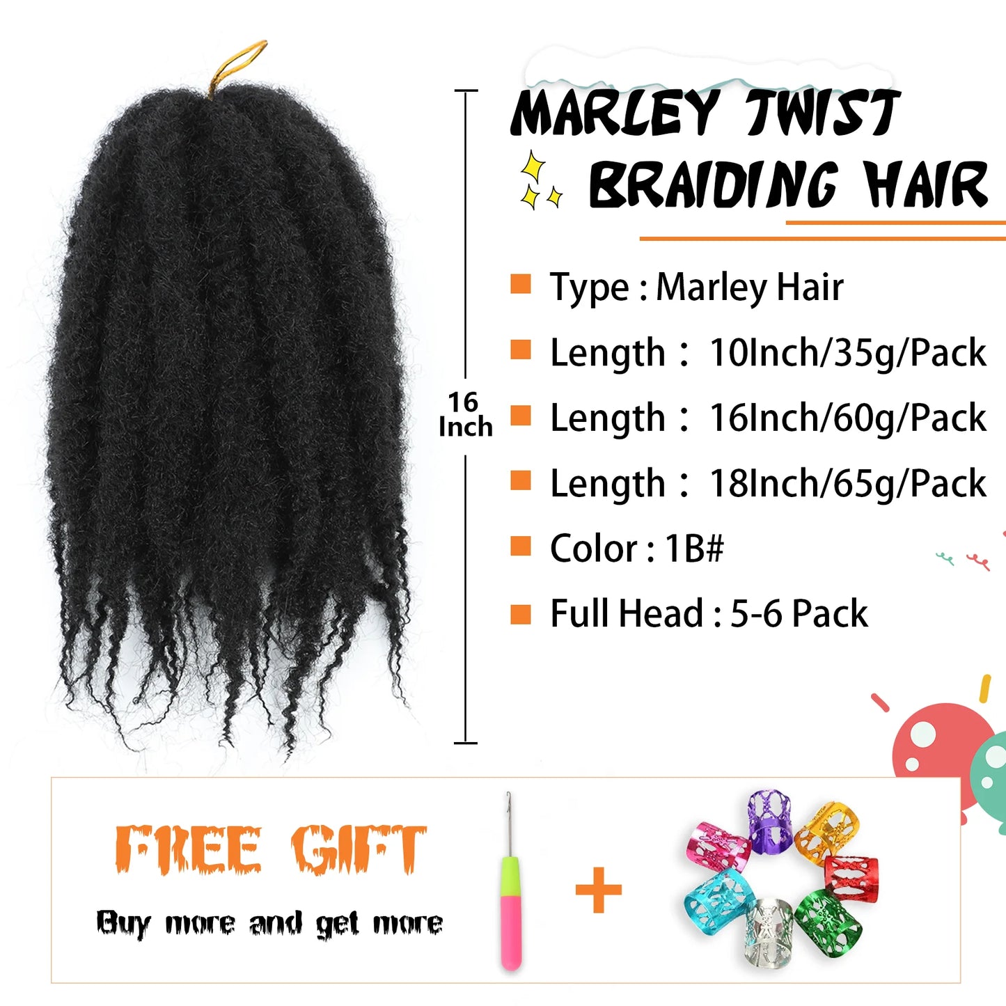 10-18Inch Marley Twist Braiding Hair Crochet Afro Kinky Braiding Hair Marley Twist Braids Synthetic Hair Extension for Women