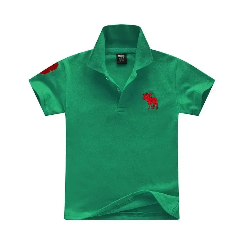 Baby Boys Polo Shirts Kids Short Sleeved T-shirt Cartoon Embroidery Blouses 2024 Summer 2 To 8 Yrs Children's Clothing