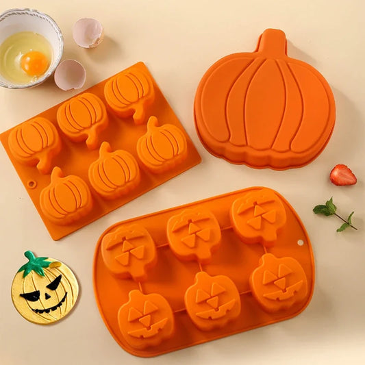 Halloween Pumpkin Shape Molds Silicone Cookies Chocolate Cake Pudding Candy Fondant Cake Decorating Thanksgiving Gifts Bakeware