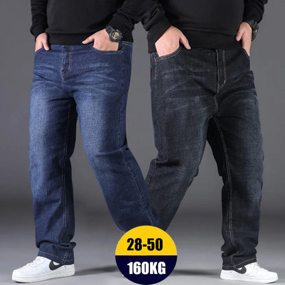 10XL Men's Classic Jeans Man Pants Oversize Plus Size FASHION JEAN Wide Leg Trousers Baggy Clothes Clothing Cargo Male Mens Slim