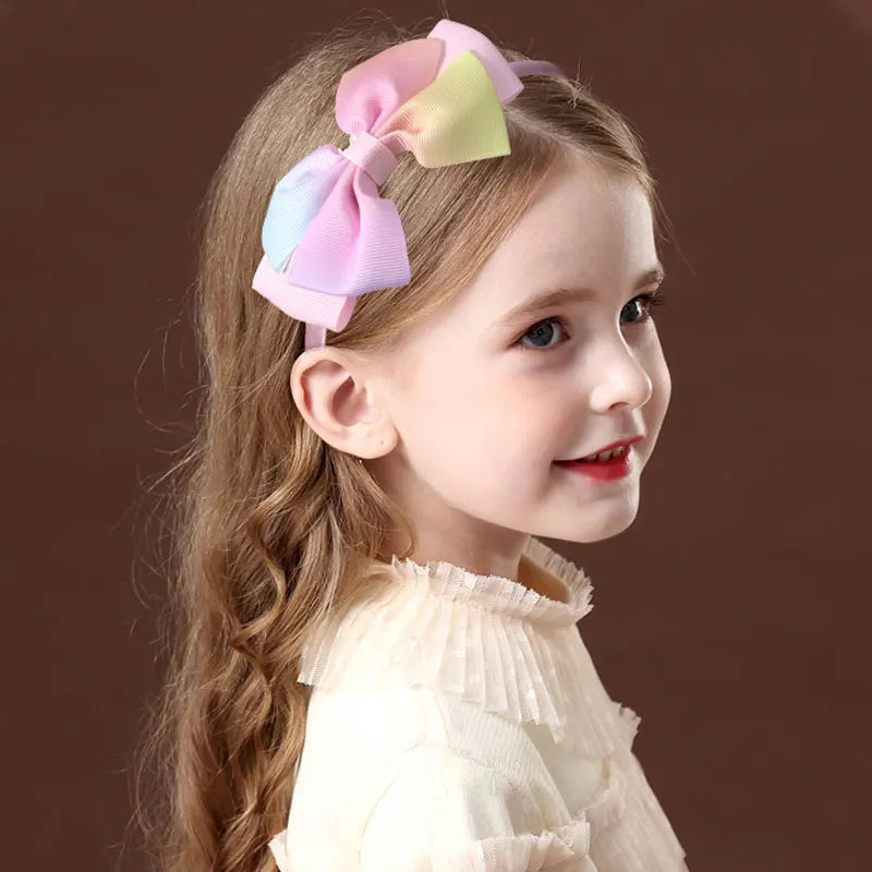 Sweet Candy Headbands Kids Non-slip Hair Hoops Ribbon Princess Hairband Girls Boutique Bowknot Hair Hoops Kids Hair Accessories