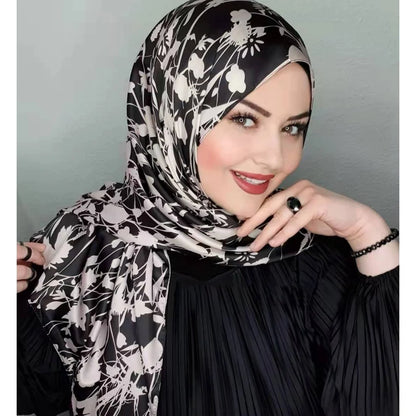 Muslim Black Scarf Silk Abaya Hijab Ramadan Luxury Jersey Hijabs For Woman Abayas Dress Turbans Turban Head Instant Undercap