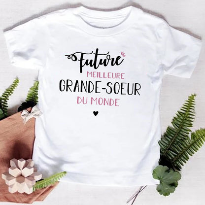 Future Big Brother/sister In The World Kids T-shirt  Baby Announcement Pregnancy Child T Shirt Summer Boys Girls Clothes Gifts