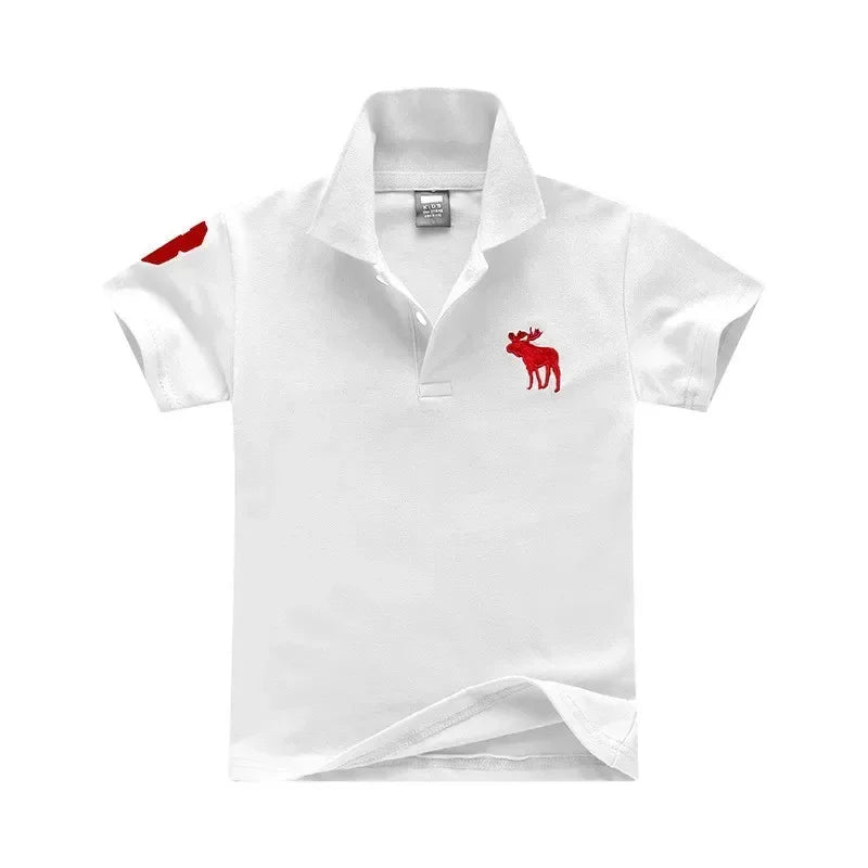 Baby Boys Polo Shirts Kids Short Sleeved T-shirt Cartoon Embroidery Blouses 2024 Summer 2 To 8 Yrs Children's Clothing