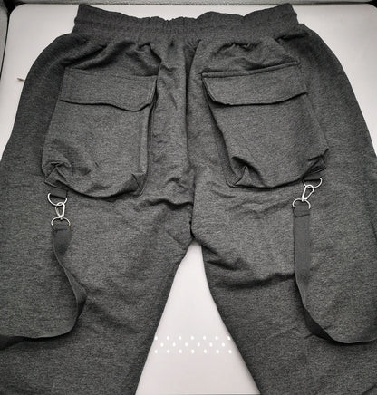 Men Cotton Cargo Pants Hip Hop Skinny Streetwear Grey Casual Slim Sport Trousers Male Training Workout Fitness Sweatpants