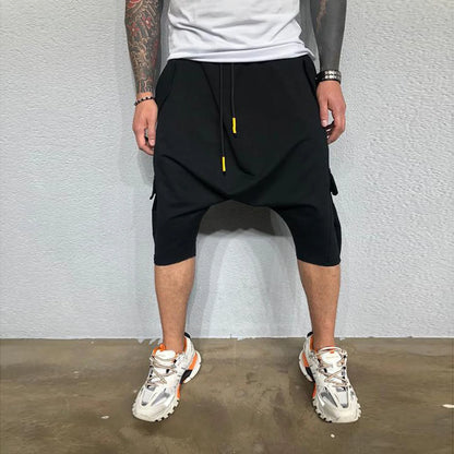 Casual Sweatpants For Men Hip Hop Trend In Europe America Loose Solid Street Sports Harlan Cropped Trousers Men'S Clothing