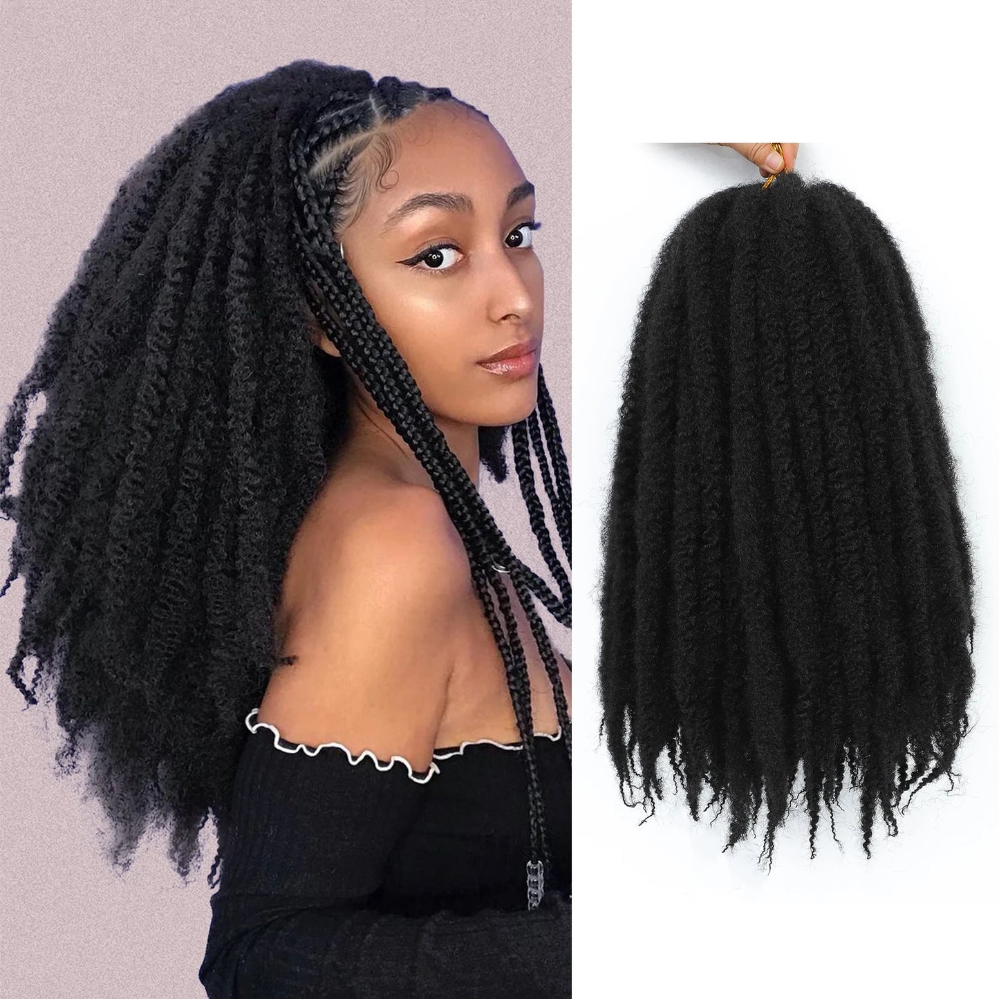 10-18Inch Marley Twist Braiding Hair Crochet Afro Kinky Braiding Hair Marley Twist Braids Synthetic Hair Extension for Women