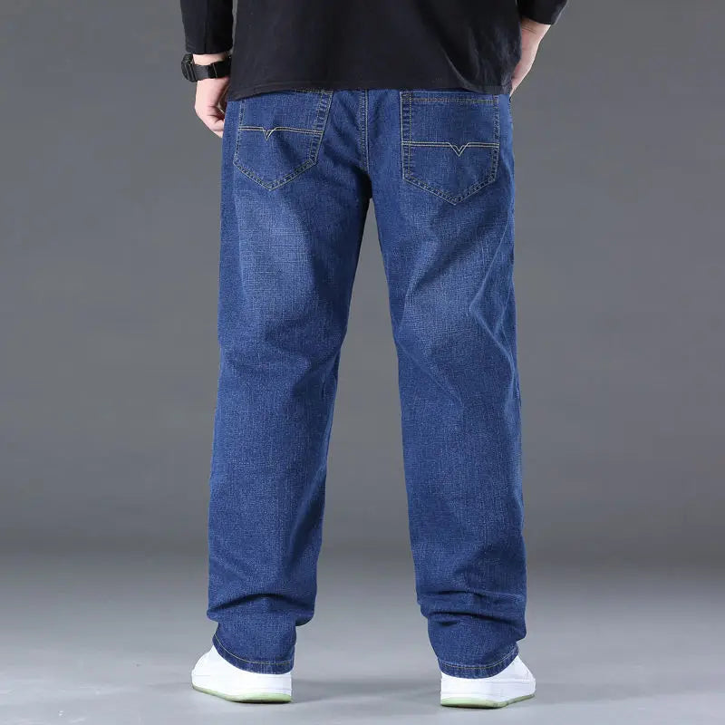 10XL Men's Classic Jeans Man Pants Oversize Plus Size FASHION JEAN Wide Leg Trousers Baggy Clothes Clothing Cargo Male Mens Slim