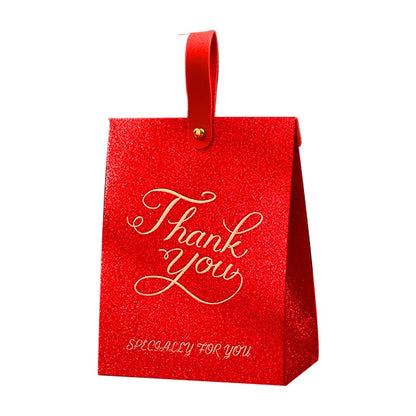 10Pcs Flashing Frosted Gold Paper Party Favors Candy Box Packaging Mini Gift Bags For Weddings Baby Showers "Thank You" Gift Box