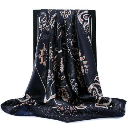 90*90cm Luxury Brand Square Scarf Fashion Beach Women Head Silk Wrap Spring Summer Shawl Ladies Foulard Bandanna Muffler hijab