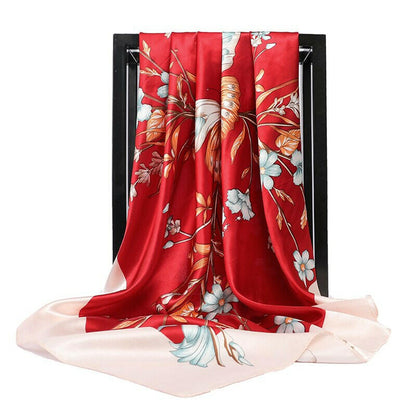 90*90cm Luxury Brand Square Scarf Fashion Beach Women Head Silk Wrap Spring Summer Shawl Ladies Foulard Bandanna Muffler hijab