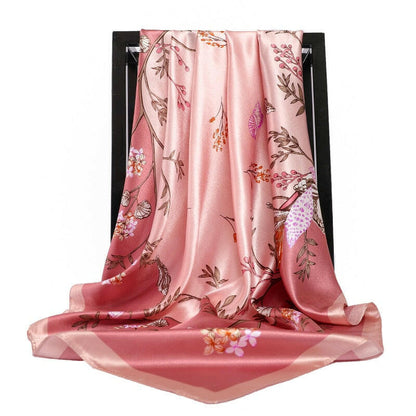 90*90cm Luxury Brand Square Scarf Fashion Beach Women Head Silk Wrap Spring Summer Shawl Ladies Foulard Bandanna Muffler hijab