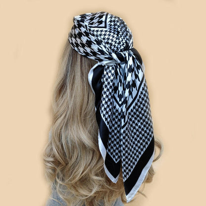 90*90cm Luxury Brand Square Scarf Fashion Beach Women Head Silk Wrap Spring Summer Shawl Ladies Foulard Bandanna Muffler hijab